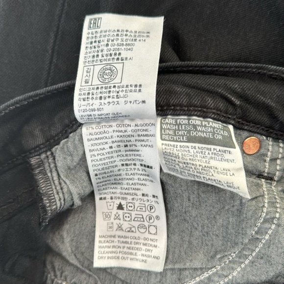 Levi’s Black Distressed Wedgie Straight Leg Jeans Size 28 - Picture 12 of 13